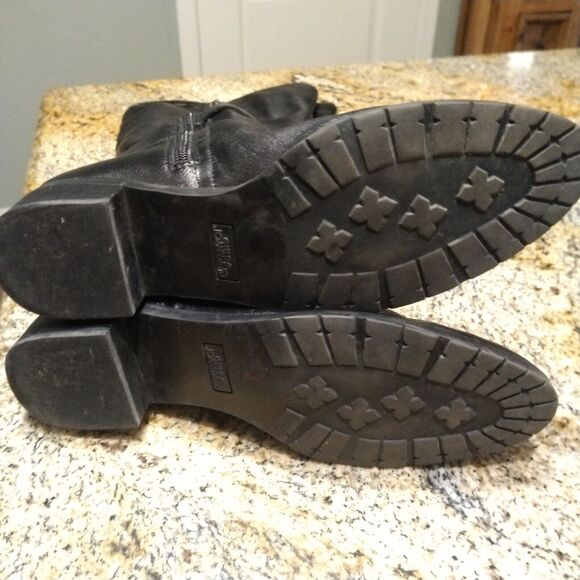 Circa Joan & David Knee High Black Leather Riding Boots Zip Up Women's Sz 8.5 M - Picture 10 of 14